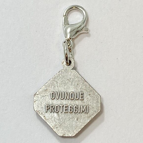 Vintage St. Joseph Medal Clip Charm Catholic Saint Baby Jesus Ovunque Proteggimi - Picture 5 of 10